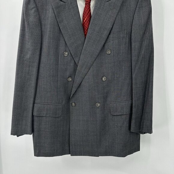 vintage 80s ERMENEGILDO ZEGNA neiman marcus jacket blazer double breasted 44R - Picture 4 of 9